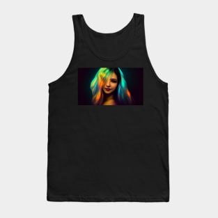 Girl with colorful hair - best selling Tank Top